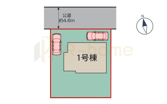土浦市天川2丁目6期　新築戸建て　1号棟の区画図|大きなお買い物だからこそ、メリット・デメリットを伝えさせて頂きます。
R-homeにお任せください♪