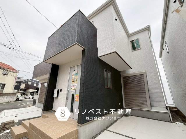 東大阪市東石切1期の外観|新築で新生活を始めませんか。白と黒の外観がお洒落です◎