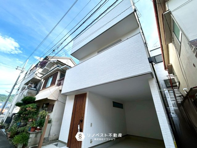 東大阪市新池島町1丁目の外観|白基調のスタイリッシュな外観です！
