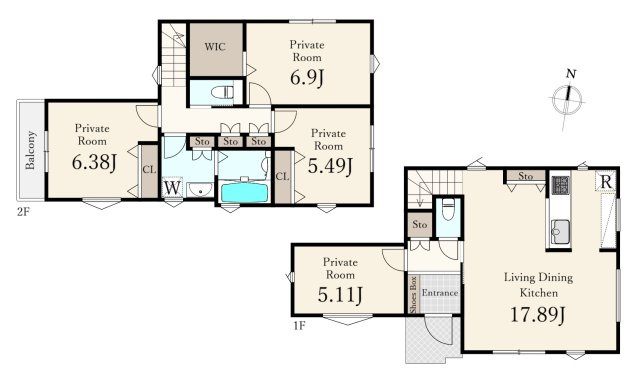 練馬区大泉町1丁目 限定1区画の参考プラン|建物面積/98.12㎡
