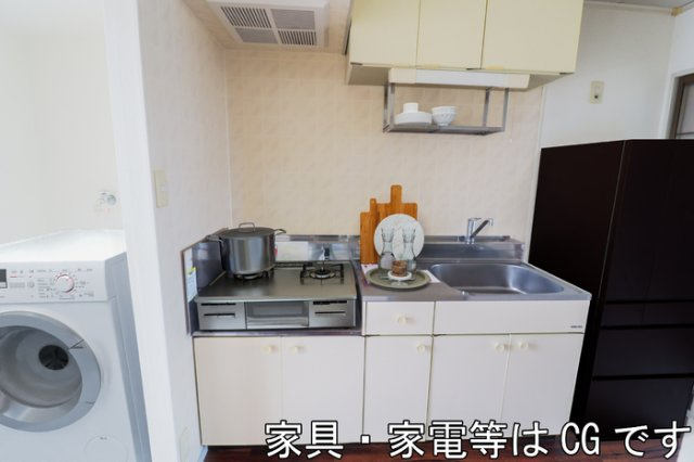 ライトハウスのキッチン|家具・家電等はCGです。