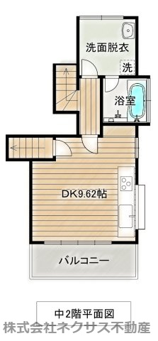 【中古住宅】中山町大字長崎字町浦戸建ての間取り|中2階間取り図
