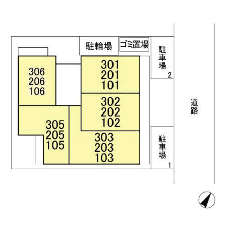 イーストコート八幡の区画図