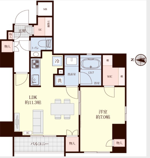 【間取り】 | ★仲介手数料無料★シティインデックス千代田秋葉原（リフォーム済み・ペット飼育可能）