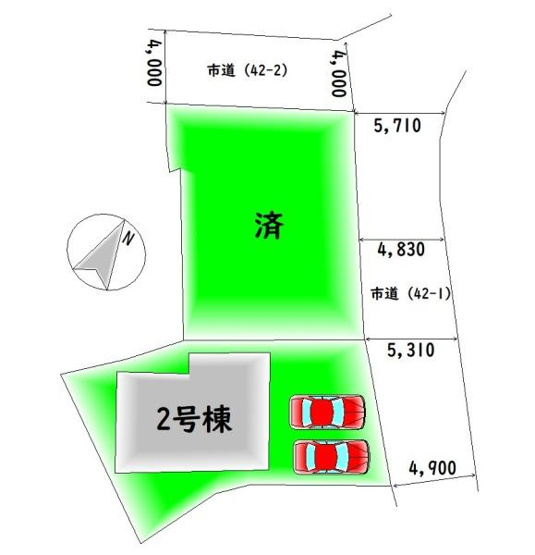 【区画図】 | 全2棟・カースペース2台分♪