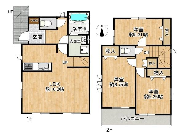 【間取り】 | 明石大久保町高丘5丁目　1号棟新築戸建