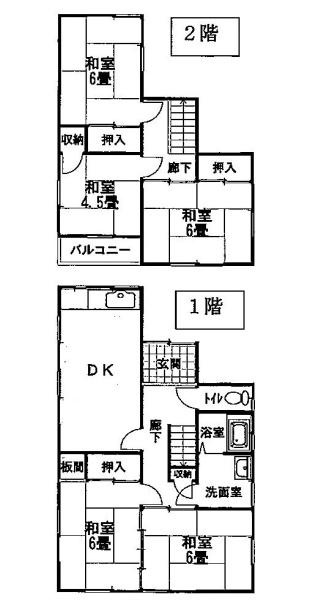和歌山市井辺　中古戸建の間取り