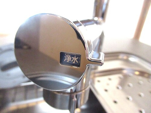 ライオンズタワー柏のキッチン|浄水機能付水栓　※同タイプ別部屋2023年7月撮影