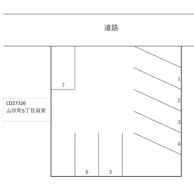 岐阜市山吹町５丁目の駐車場の間取り