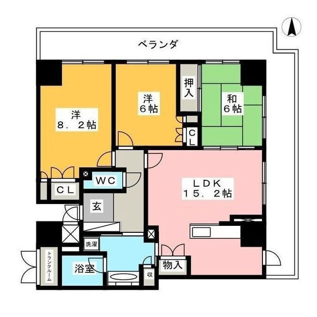 岐阜シティ・タワー43　スカイアークス　3408号室の間取り