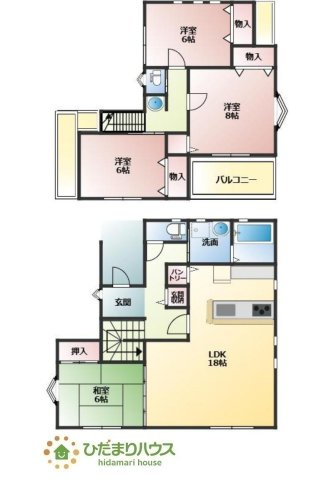 【間取り】 | 石岡市南台　中古戸建 | リビングと隣り合わせにあるお部屋！扉を閉めれば、来客用の部屋として使えます♪