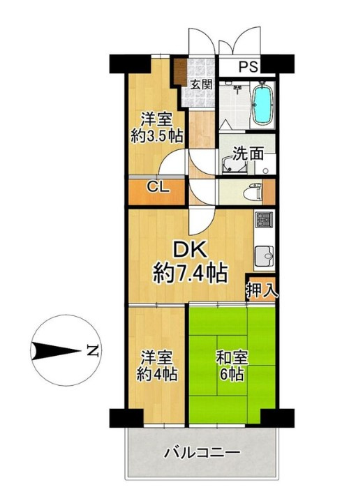 今福グランドハイツ　6階の間取り
