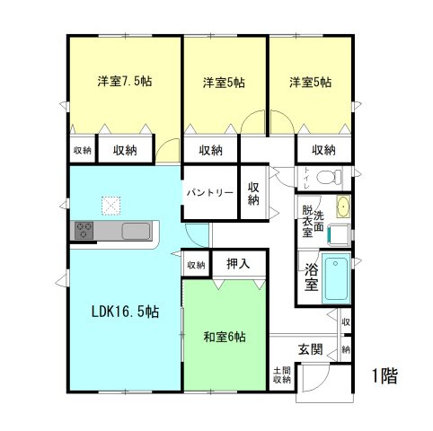 【間取り】 | クレイドルガーデン前橋市粕川町新屋第2ー① | 人気の平屋住宅登場です！
4LDKのゆったり間取り！