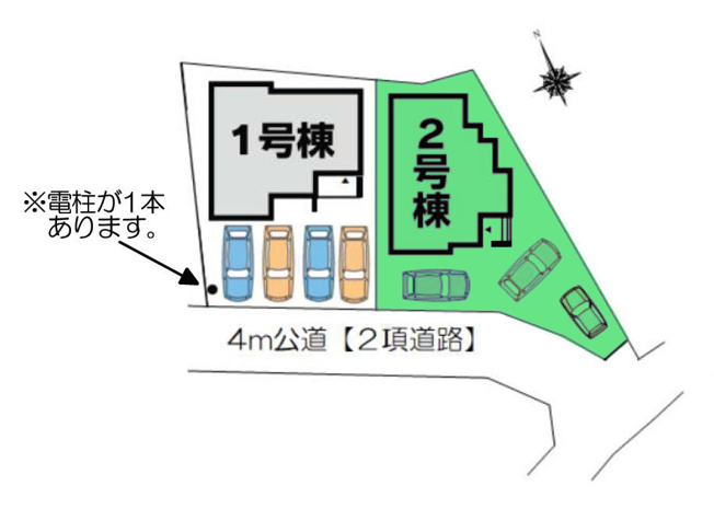 【区画図】 | フォーセール高崎市第2倉賀野町ー② | カースペースは3台駐車可能！