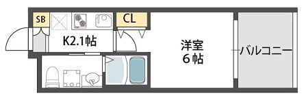 コンチネンタル東小橋の間取り