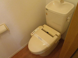 落ち着いた色調のトイレです