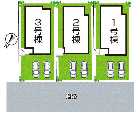 神戸市西区竹の台　第1期　新築一戸建ての区画図|全3区画