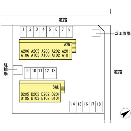 セジュール２１ B棟の区画図