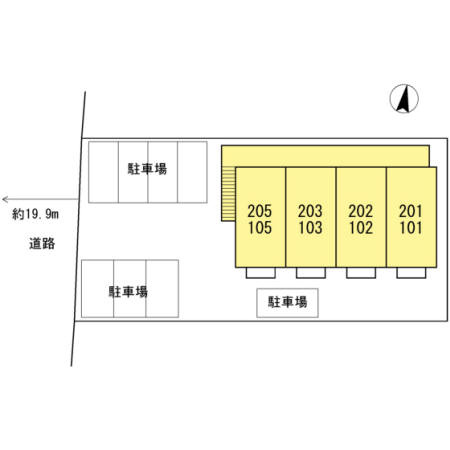 モストフィールド上地の区画図