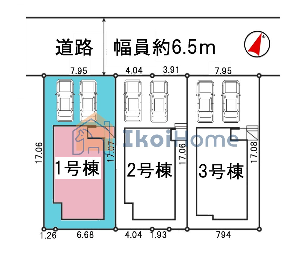 神戸市西区竹の台５丁目１期　１号棟の周辺|全３棟！前面道路広く陽当り良好！駐車スぺ―スも３台可能です！