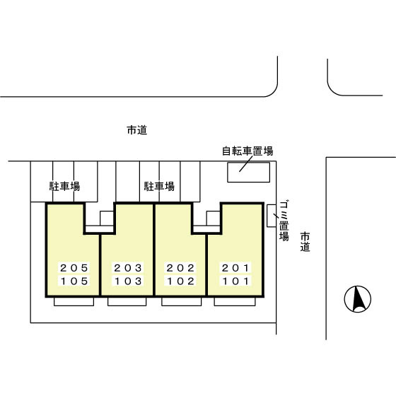 コーポリンクル Ａの区画図