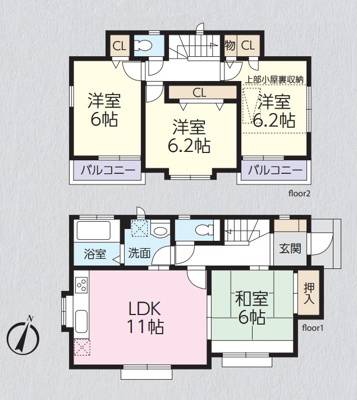 【区画図】 | 所沢市宮本町1丁目 | 東側10.8ｍ公道