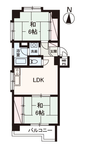 【間取り】 | グリーンキャピタル金町 | 南・西・北の三面採光角住戸！2LDKの間取り！４階部分！オーナーチェンジ物件！