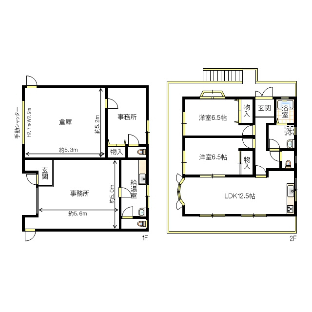 林３丁目倉庫事務所付戸建の間取り