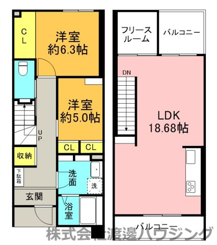 鴫野西一丁目テラウハウスの間取り