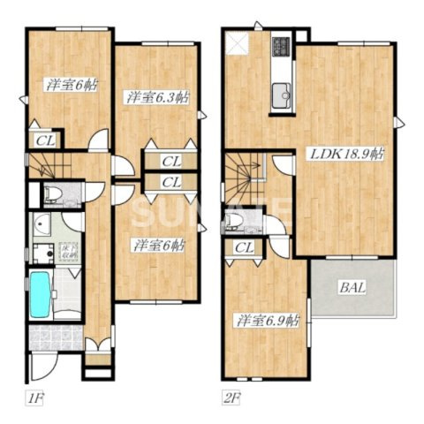 Kolet櫛引町の間取り|南西向きです