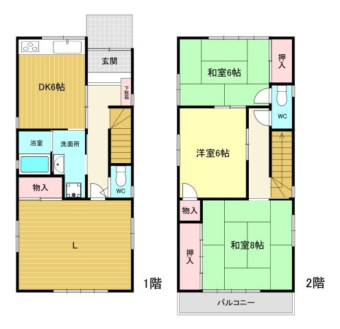 【間取り】 | 門戸岡田町貸家