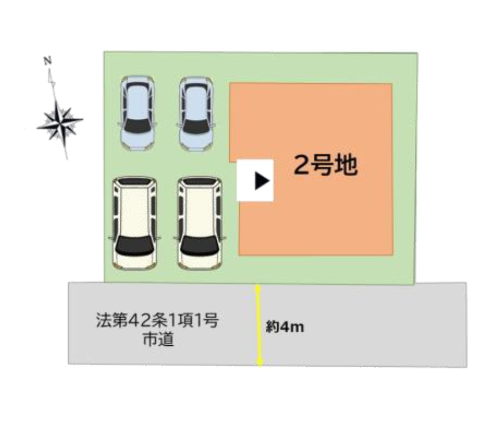 福岡市東区大岳2丁目第1-2棟（2号棟）の区画図|配置図(2号棟)