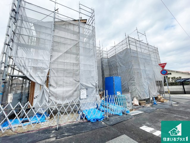伊丹市鈴原町　第2期　新築一戸建ての外観|周辺は落ち着いた街並みの住宅地！子育てがしやすい住環境です！まだ未完成ですが、現地でしかわからない事もございます。是非一度ご覧ください。