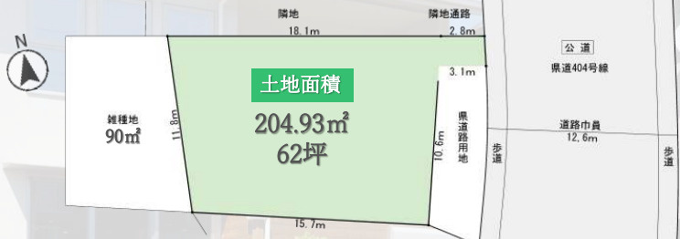 茅ヶ崎市甘沼　売地の土地図|土地図です♪