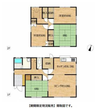 古河市南間中橋　中古一戸建ての間取り|３台分のカースペース完備！家族分が停められます♪