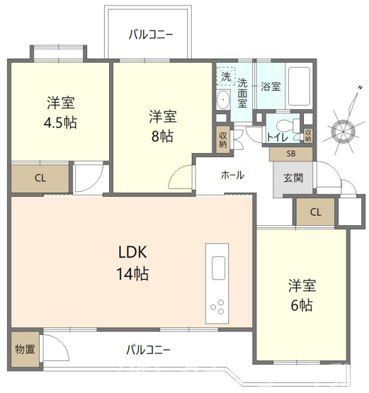 【間取り】 | 船橋グリーンハイツ　3号棟