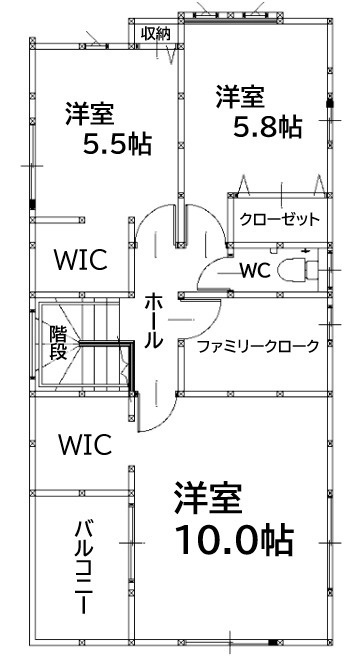 北九州市八幡西区中の原3丁目3期2号棟の外観パース