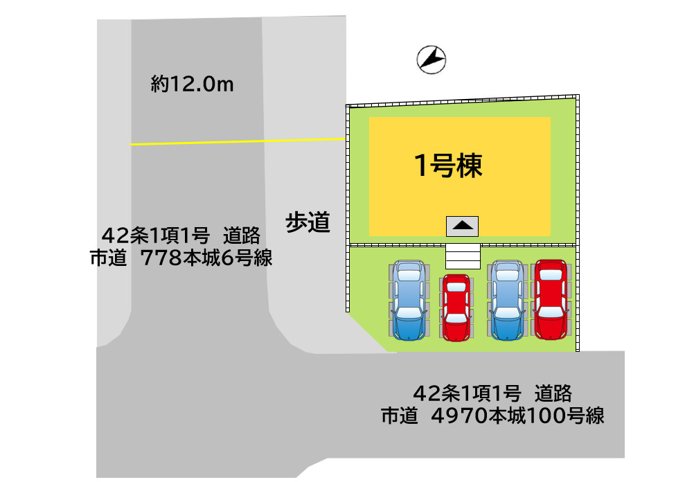 北九州市八幡西区御開3丁目5期1号棟の区画図