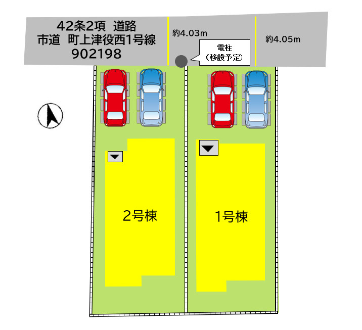 北九州市八幡西区町上津役西1丁目2期1号棟の区画図