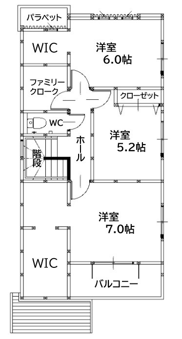 北九州市八幡西区町上津役西1丁目2期1号棟の区画図
