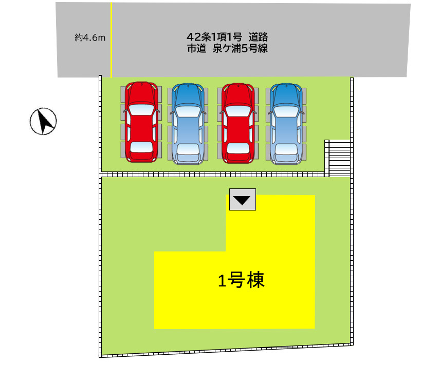北九州市八幡西区泉ヶ浦一丁目1期1号棟の区画図