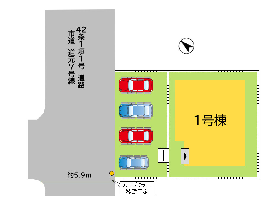 中間市中尾2丁目1期1号棟の区画図