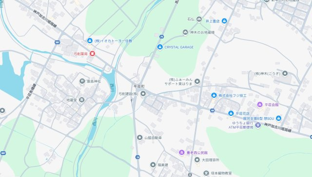 加古川市平荘町山角　新築一戸建ての地図