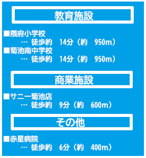 仲介手数料不要　よかタウンBloom菊池市隈府4期【隈府小・菊池南中】の周辺