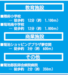 仲介手数料不要　よかタウンBloom菊池市隈府１期【隈府小・菊池南中】の周辺