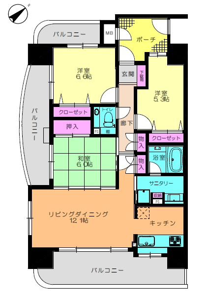 アルファステイツ富田浜の間取り