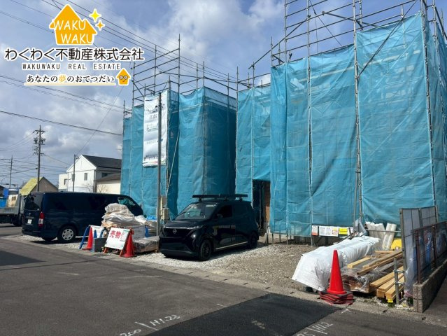 焼津市東小川８丁目　新築戸建の前面道路含む現地写真|【3号棟】2026年2月中旬撮影