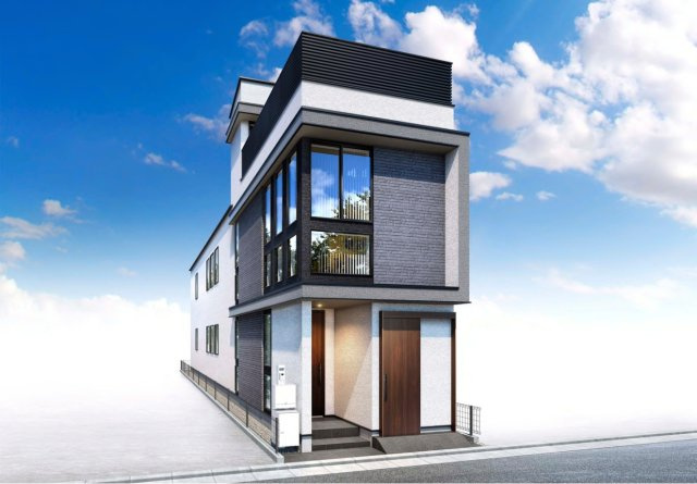 台東区竜泉３丁目の新築戸建の外観パース|～外観完成予想パース～