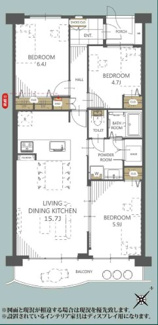 【間取り】 | 稲毛パークハウスA棟