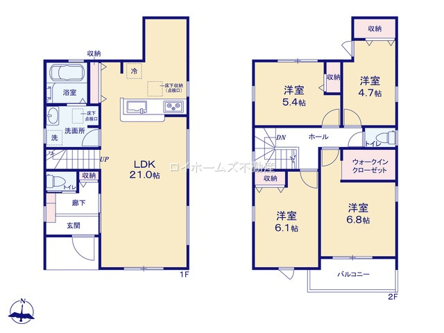 【間取り】 | 岩倉市宮前町１丁目13-1『仲介料無料』新築戸建て | 2号棟